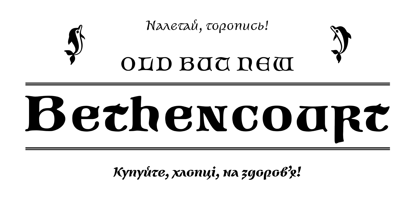 Ejemplo de fuente Bethencourt Italic